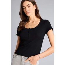 DeFacto Regular Fit Basic Düz Fitilli Kaşkorse Kısa Kollu Tişört H2034AX26SM