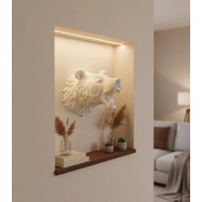 Astraltech Dekoratif Beyaz Ayı Duvar Heykeli Asılabilir Hediyelik 25X19 cm