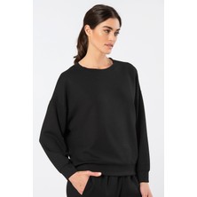Türen Kadin Bisiklet Yaka Sweatshirt 3613/SIYAH