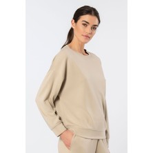 Türen Kadin Bisiklet Yaka Sweatshirt 3613/BEJ