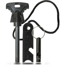 Luz&pos Acil Durum Magnezyum Çubuk Çakmaktaşı Hayatta Kalma Ateş Başlatıcı Çakmak Kiti Düdük Hediyeli