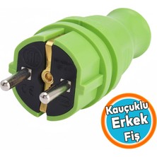 Nzb Yeşil Renk Kauçuk Erkek Düz Fiş Dayanıklı Elektrik Fişi Güçlü Kablo Bağlantısı Priz Uyumlu
