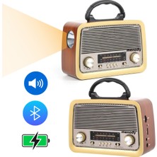 Özgürce 2025 Yeni Tasarım Retro Radyo Bluetooth Müzik Kutusu Şarjlı