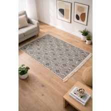 Lorvian Noletti Iskandinav Tarz Gri Desenli Ince Kilim Hafif, Yıkanabilir, Günlük Kullanıma Uyumlu