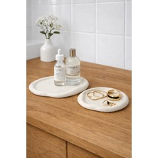 Feyza Design 2’li Beton Bulut Tepsi Seti, Takı, Parfüm ve Banyo Düzenleyici