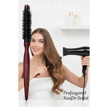 Store Mania Ieg™ Profesyonel Kuaför 25 mm Ceramic Ionic Nano Fön Fırçası – 26 cm Uzunluk, Profesyonel K