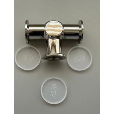 KF16 Vakum Tee - Paslanmaz Çelik (304L) - Yüksek Vakum Uyumlu (Vacuum Tee)