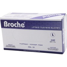 Luz&pos Broche  L  Pudrasız Muayene Eldiveni 100LÜ