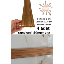 Renkli Duvarlar Düz Kahverengi 8CM-235CM 4 Adet Kendinden Yapışkanlı Çıta Çerçeve Süpürgelik