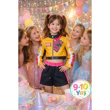 Toyfest Iblis Avcıları K-Pop Karakteri Rumi Netflix Dizisi Cosplay Deri Ceket Etek 2 Parça Kostümü 9-10 Yaş