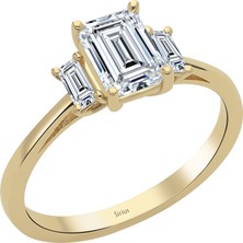 Sirius Pırlanta 1,05 Karat Emerald ve Baget Kesim Pırlanta Tektaş Yüzük 0402R0072