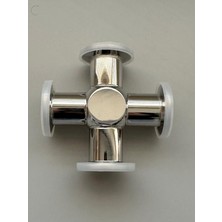 KF40 Vakum Kruva (4 Yollu) - Paslanmaz Çelik - Yüksek Vakum Uyumlu ISO-KF40 Dört Yollu Bağlantı Elemanı (Cross) - Profesyonel Seri