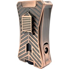 Parmida Metalik Bronz Çift Pürmüz Alevli Puro Çakmağı – Entegre Delicili (Punch)