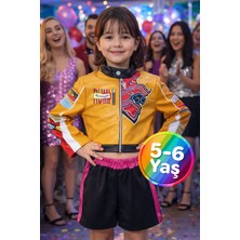 Toyfest Iblis Avcıları K-Pop Karakteri Rumi Netflix Dizisi Cosplay Deri Ceket Etekli 2 Parça Kostümü 5-6 Yaş