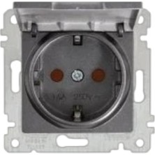 Mutlusan Kapaklı Topraklı Priz Çocuk Korumalı Rita Antrasit