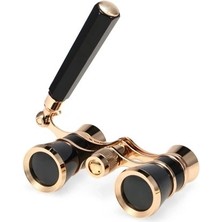 Eco Port Nefis Işlemeli, Tiyatro / Opera Dürbünü 3X25 Prinç Metal Kaplamalı Retro Siyah