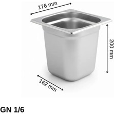 Üret Çelik Üret Standart Gastronom Küvet Gn 1/6 200 MM 3,4 lt