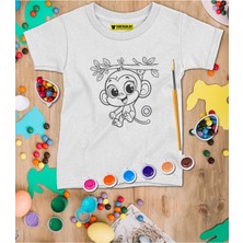 Baby Maymun Tişört Boyama Seti – Çocuk Full Set Fırçalı, Kreatif Elbise Tasarım Oyunu, 3+ Yaş