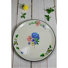 İnci Emaye 60 No Krem Emaye Sini Sofra, Yemek Sunum Tepsi, Yer Sofrası Çinko ~58 cm