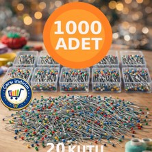 20 Kutu (1.000 Adet) Eşarp Iğnesi Başörtü Iğnesi Türban Şal Iğnesi Toplu Iğne Nişan,kına,düğün