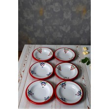 İnci Emaye 6 Parça 14CM Emaye Tabak Set ,kahvaltı Tabağı,reçellik, Zeytin, Peynir Tabağı, Çeyiz