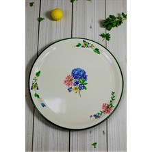 İnci Emaye 50 No Krem Emaye Sini Sofra, Yemek Sunum Tepsi, Yer Sofrası Çinko ~48 cm