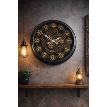 Avisa Clock 70*70 cm Çarklı Gri Kasa Dekoratif Duvar Saati