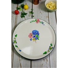 İnci Emaye 70 No Krem Emaye Sini Sofra, Yemek Sunum Tepsi, Yer Sofrası Çinko ~68 cm