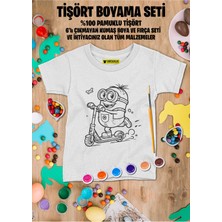 Minion Tişört Boyama Seti – Çocuk Full Set Fırçalı, Kreatif Elbise Tasarım Oyunu, 3+ Yaş