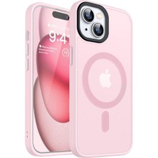 Bix iPhone 13 / 14 Magsafe Uyumlu Kılıf Tam Koruma Manyetik Darbe Emici Pembe