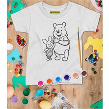 Winnie Çocuk Tişört Boyama Seti – Çocuk Full Set Fırçalı, Kreatif Elbise Tasarım Oyunu, 3+ Yaş