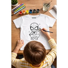 Spider Man Tişört Boyama Seti – Çocuk Full Set Fırçalı, Kreatif Elbise Tasarım Oyunu, 3+ Yaş
