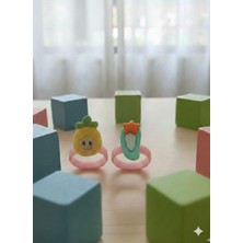 Kızılelmada Çocuk Kız Yüzük 2’li Set – Plastik, Figürlü Model