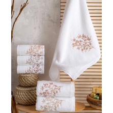Hazangülü Collection Buldan Üretimi Çeyizlik Nakışlı Fulya 6'lı El/yüz Havlusu I 50X90