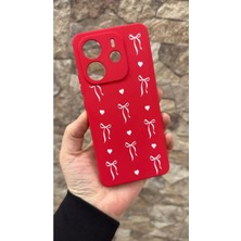 Vip Case Redmi Note 14 Uyumlu Kalpli Fiyonk Desenli Silikon Darbe Emici Klasik Korumalı Rubber Kılıf