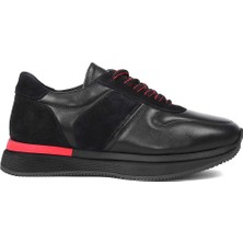 Celal Gültekin Erkek Siyah Bağcıklı Kalın Tabanlı Sneaker