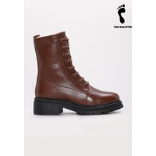 Fast Step Hakiki Deri Kürklü  Kadın Kalın Taban Bot 257KZA621