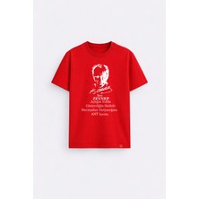Shain Kişiye Isme Özel 23 Nisan Çocuk Bayramı Atatürk Baskılı Kırmızı Tişört T-Shirt