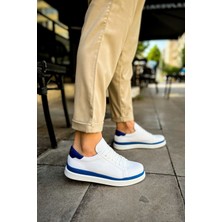 Aesco MN979 - Santoni Gbt Spor Erkek Ayakkabı Beyaz/mavı