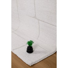 Valery Home Nero Antialerjik Yumuşacık Peluş Tuşeli Krem Dokuma Halı Salon Mutfak Koridor Halısı