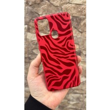 Vip Case Samsung Galaxy A21S Uyumlu Kırmızı Zebra Desenli Silikon Darbe Emici Klasik Korumalı Rubber Kılıf