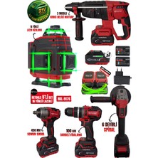 RKL-9176 Retools 5’li Set Bordo (4’lü Set (100 Nm) + 16 Yönlü Bordo Lazer)