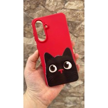 Vip Case Samsung Galaxy A56 Uyumlu Sevimli Siyah Kedi Desenli Silikon Darbe Emici Klasik Korumalı Rubberkılıf