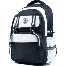 Probag Siyah Beyaz Okul Çantası 4 Bölmeli Ortopedik Sırt Destekli Su Geçirmez Ilkokul Ortaokul Sırt Çantası