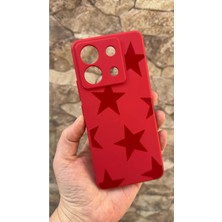 Vip Case Redmi Note 13 Pro 5g Uyumlu Kırmızı Star Silikon Darbe Emici Klasik Korumalı Rubber Kılıf
