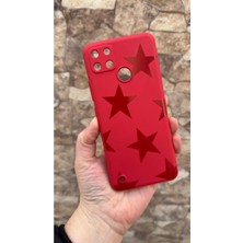 Vip Case Realme C21Y ve C25Y Uyumlu Kırmızı Star Silikon Darbe Emici Klasik Korumalı Rubber Kılıf