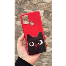 Vip Case Samsung Galaxy A21S Uyumlu Sevimli Siyah Kedi Desenli Silikon Darbe Emici Klasik Korumalı Kılıf