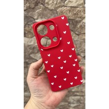 Vip Case Redmi Note 13 Pro 4g Uyumlu Mini Beyaz Kalp Desenli Silikon Darbe Emici Klasik Korumalı Rubber Kılıf