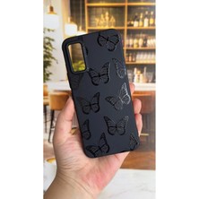 Vip Case Infinix Gt 30 Pro Uyumlu Siyah Kelebek Desenli Silikon Darbe Emici Klasik Korumalı Rubber Kılıf