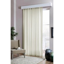 Paşamanlar Düz Pile Krem Saten Güneşlik – Kornişe Hazır, Şık ve Dökümlü, Salon & Yatak Odası Uyumlu